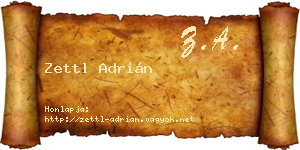Zettl Adrián névjegykártya